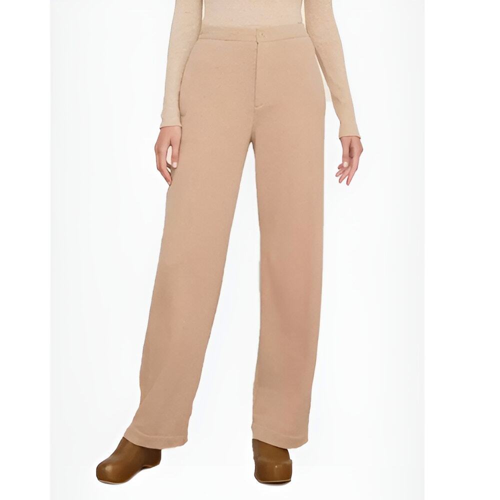 Vince Womens Tan Brushed French Terry Minimalist Straight Leg Pants L